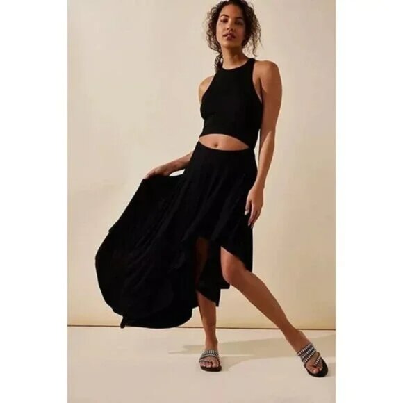 Free People Beach Black Bethany Midi Dress NWT Size Medium